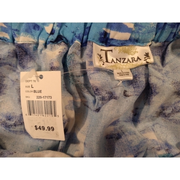 Tanzara blue and white skirt with lace hem size L - Picture 8 of 9